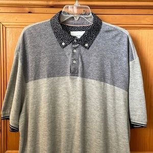 NWT Paper Denim & Cloth men’s 2X polo-style gray and blue shirt